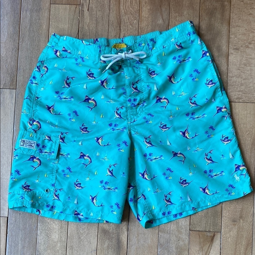 Polo Ralph Lauren Swim Trunks Swimsuit Cargo Pocket Swordfish Men’s Size Large